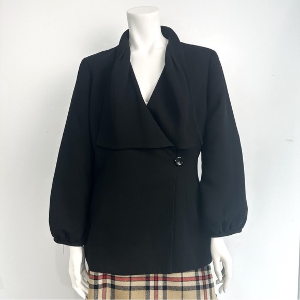 oscar by oscar De La Renta Black Drape Front Blazer